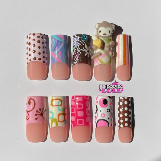 Y2K Frenchie Monkey Set